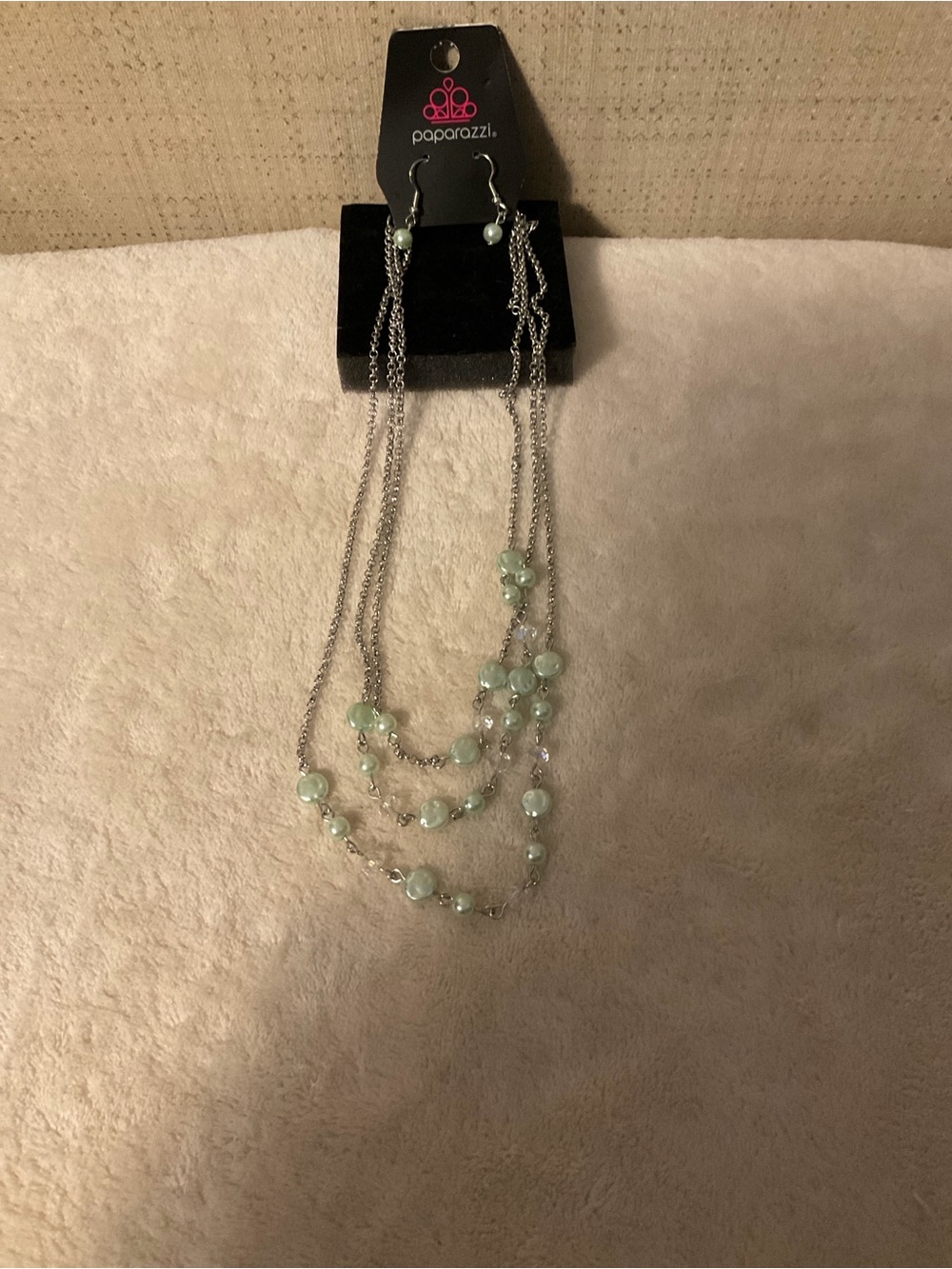 paparazzi Silver Layered Mint Bead Necklace